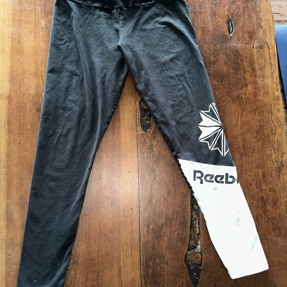 Reebok Black and White Graphic Leggings